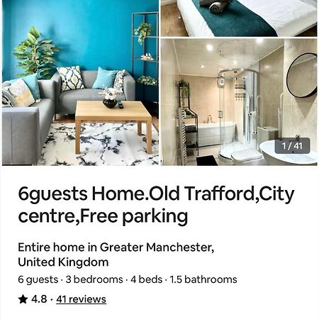 6 Guests House Old Trafford,Media City,City Centre, Free Parking Manchester Eksteriør bilde